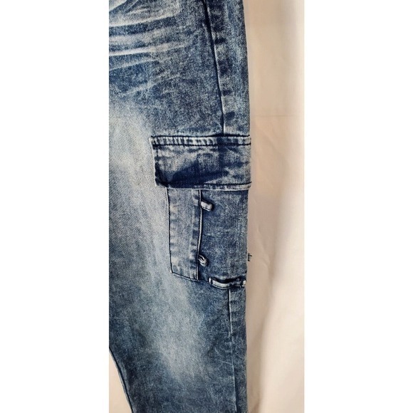 Rocawear Blue Blast Jeans Y2k Size 44/32 Skinny Baggy Dark‎ Light Wash Hip-hop - Picture 3 of 7